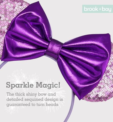 عصابة رأس بروك + باي لامعة على شكل أذن الفأر - ميني آذان وميكي آذان - عصابات رأس على شكل فيونكة للبالغين - آذان تنكرية للأطفال والكبار in Kuwait