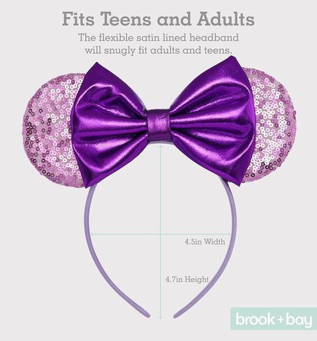 عصابة رأس بروك + باي لامعة على شكل أذن الفأر - ميني آذان وميكي آذان - عصابات رأس على شكل فيونكة للبالغين - آذان تنكرية للأطفال والكبار in Kuwait