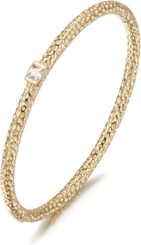 WISTIC مطروق التراص ثقب رقيقة الإسورة للنساء الفولاذ المقاوم للصدأ معدن مطلي بالذهب الكفة مجوهرات للفتيات هدية in Kuwait