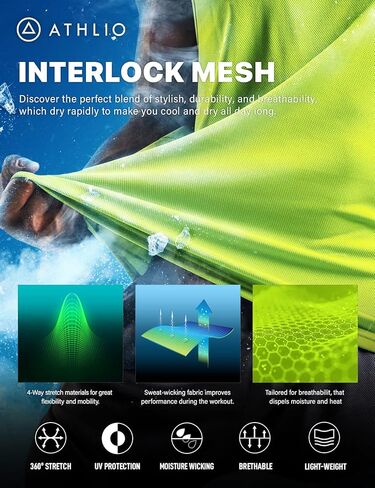 ATHLIO Men's Dry Fit Muscle Workout Tank Tops, Y-Back Bodybuilding Gym Shirts, Athletic Fitness Tank Top in Kuwait