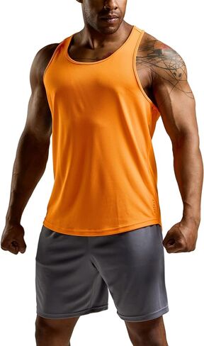 ATHLIO Men's Dry Fit Muscle Workout Tank Tops, Y-Back Bodybuilding Gym Shirts, Athletic Fitness Tank Top in Kuwait