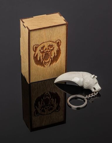 سلسلة مفاتيح التعويذة "مخلب الدب"، لوحة فنية منحوتة على شكل عظمة, ناتشرال, 6.5 cm in Kuwait