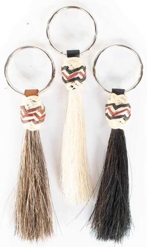M & F Western Men's And Horse Hair Rawhide Tassel Key Ring Multi One Size in Saudi Arabia