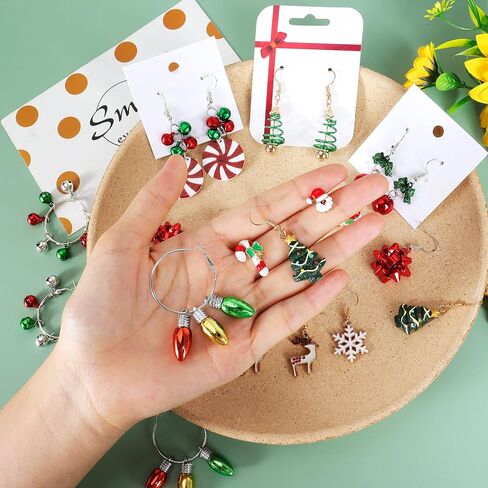 Christmas Earrings for Women Christmas Tree JingleBall Snowflake Bow Flower Dangle Earrings Holiday Earrings for Girls in Saudi Arabia