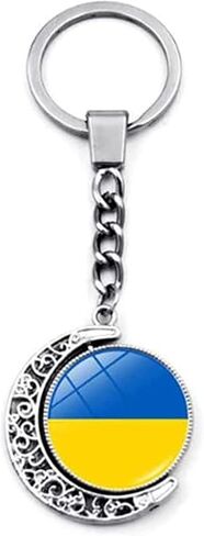 سلسلة مفاتيح بتصميم علم اوكرانيا من بولوغميس، سلسلة مفاتيح كريستالية، سلسلة مفاتيح باتريوت هدية تذكارية، اعلام اوكرانية زجاجية للرجال والنساء، اكسسوارات مجوهرات للسيارة، ازرق، F, أزرق in Kuwait
