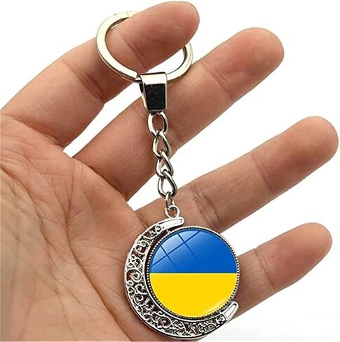 سلسلة مفاتيح بتصميم علم اوكرانيا من بولوغميس، سلسلة مفاتيح كريستالية، سلسلة مفاتيح باتريوت هدية تذكارية، اعلام اوكرانية زجاجية للرجال والنساء، اكسسوارات مجوهرات للسيارة، ازرق، F, أزرق in Kuwait