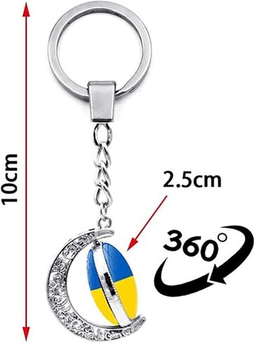 سلسلة مفاتيح بتصميم علم اوكرانيا من بولوغميس، سلسلة مفاتيح كريستالية، سلسلة مفاتيح باتريوت هدية تذكارية، اعلام اوكرانية زجاجية للرجال والنساء، اكسسوارات مجوهرات للسيارة، ازرق، F, أزرق in Kuwait
