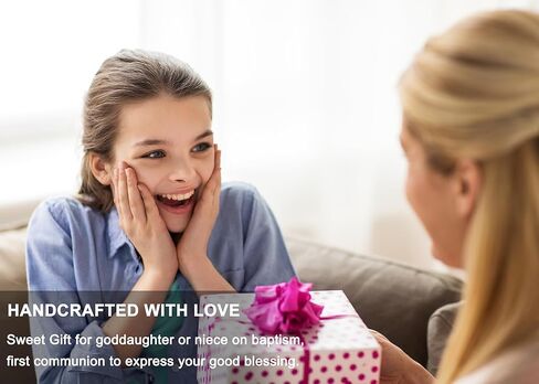 فتاة هدية المعمودية الأولى، قلادة من الفضة الاسترليني على شكل قلب متقاطع للنساء، هدايا المناولة الأولى، المعمودية المسيحية، هدية LDS، هدايا تأكيد للفتيات المراهقات، هدايا عيد الفصح للابنة الروحية in Kuwait