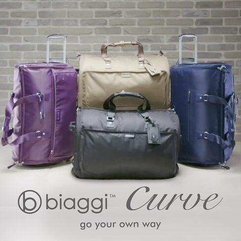 Biaggi Curve - حقيبة حمل بعجلات 2 في 1 وحقيبة ملابس قابلة للطي مقاس 22 بوصة، كما رأينا في Shark Tank | | 22 بوصة × 12 بوصة × 11 بوصة | 4 رطل | صغير الحجم وخفيف الوزن "(الرمال) in Kuwait
