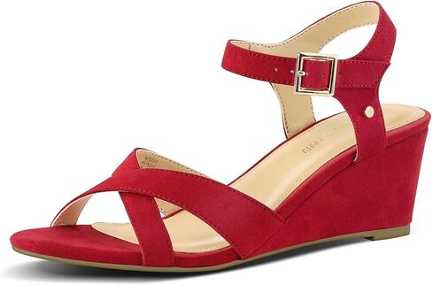 PIZZ ANNU Women's Wendy Low Wedge Sandals Ankle Strap Espadrille Open Toe Casual Summer Women Wedge Heels Shoes in Saudi Arabia