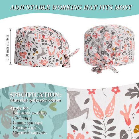 6 قطع قبعات العمل مع أزرار قابلة للتعديل قبعات منتفخة قبعات الرأس قابلة للتعديل مع ربطة ظهر من القبعات، متعددة الألوان، مقاس واحد, متعدد الألوان, One Size in Kuwait