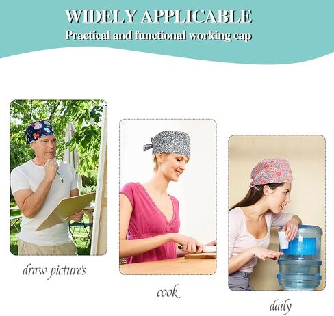6 قطع قبعات العمل مع أزرار قابلة للتعديل قبعات منتفخة قبعات الرأس قابلة للتعديل مع ربطة ظهر من القبعات، متعددة الألوان، مقاس واحد, متعدد الألوان, One Size in Kuwait