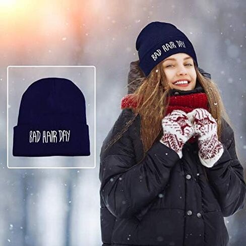 Joyci Winter Unisex Funny Bad Hair Day Hip Pop Beanie Hat Women Men Ski in Kuwait