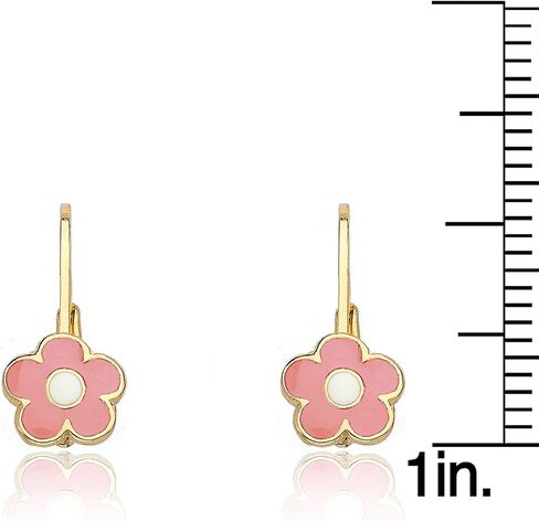 أقراط للفتيات من Little Miss Twin Stars - حلق على شكل زهرة مطلية بالذهب عيار 14 قيراط - لا تسبب الحساسية وخالية من النيكل للأذن الحساسة in Saudi Arabia
