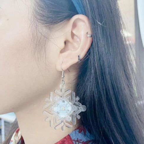LED Lights Christmas Tree Dangle Drop Earrings for Women Girls Light Up Snowflake Hook Earrings Hoops Studs Statement Xmas Holiday Cute Jewelry Gifts in Kuwait