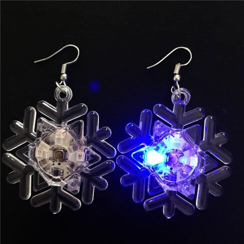 LED Lights Christmas Tree Dangle Drop Earrings for Women Girls Light Up Snowflake Hook Earrings Hoops Studs Statement Xmas Holiday Cute Jewelry Gifts in Kuwait