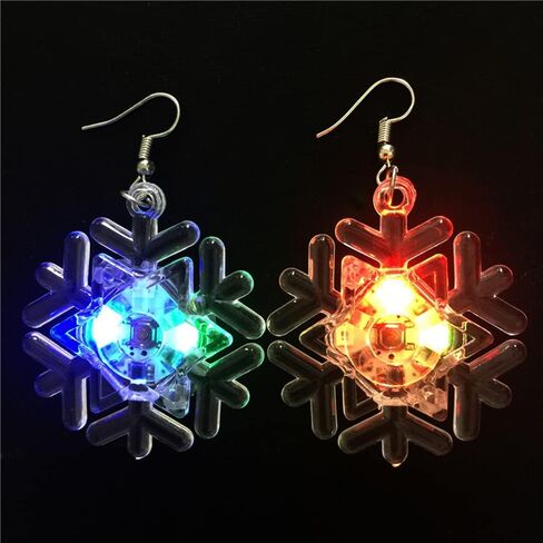 LED Lights Christmas Tree Dangle Drop Earrings for Women Girls Light Up Snowflake Hook Earrings Hoops Studs Statement Xmas Holiday Cute Jewelry Gifts in Kuwait
