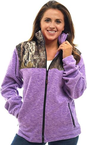 TrailCrest Women's C-Max Full Zip Polar Fleece Jacket Mossy Oak Camo Patterns in Kuwait