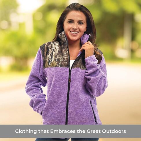 TrailCrest Women's C-Max Full Zip Polar Fleece Jacket Mossy Oak Camo Patterns in Kuwait