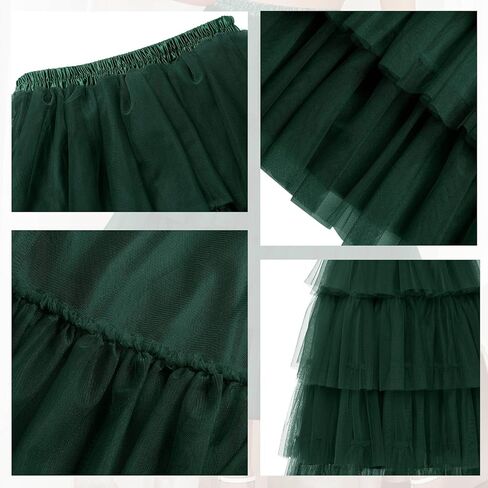 تنورة Timormode النسائية من التول، تنورة طويلة بطول الشاي، تنورة متدرجة بخصر مطاطي، تنانير توتو لحفلات العودة للوطن in Kuwait