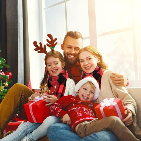 4 Pcs Winter Buffalo Plaid Blanket Scarf for Women Kids Neck Wrap Scarf Bulk Buffalo Black and Red Check Scarves Grid Warm Scarf Soft Chunky Surface for Family Women Men Kid Girl and Boy Dog Xmas in Saudi Arabia