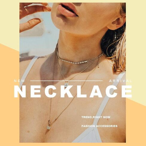 عقد بسيط بقلادة قرن الوعل من كلوس، قلادة ذهبية قصيرة سلسلة مجوهرات للنساء والفتيات, 17.9 inches in Kuwait