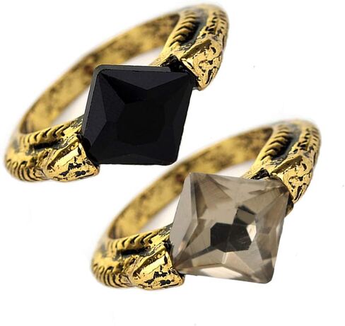 MAIWEIXI Crystal Ring Deathly Hallows Horcrux Ring Resurrection Stone Retro Bronze (Black&Grey) in Kuwait