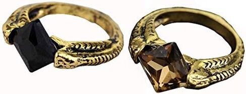 MAIWEIXI Crystal Ring Deathly Hallows Horcrux Ring Resurrection Stone Retro Bronze (Black&Grey) in Kuwait