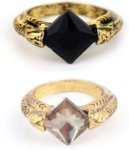 MAIWEIXI Crystal Ring Deathly Hallows Horcrux Ring Resurrection Stone Retro Bronze (Black&Grey) in Kuwait