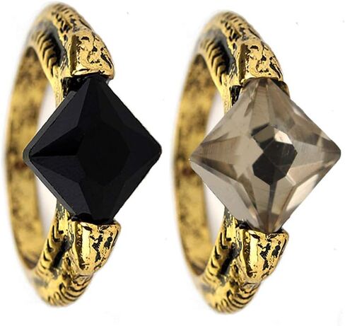 MAIWEIXI Crystal Ring Deathly Hallows Horcrux Ring Resurrection Stone Retro Bronze (Black&Grey) in Kuwait