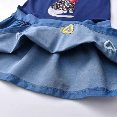 DXTON Toddler Baby Girls Dresses Summer Short Sleeves Dresses Outfits 2-12T in Kuwait