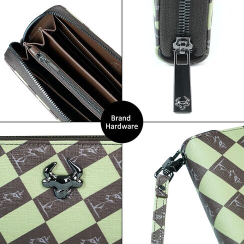 MrBullock Genuine Leather Wallet for Men with Zipper Clutch Bag Mens Handbag purpose for Man 12 inches Long Personalized Minimalist Multifunctional in Kuwait