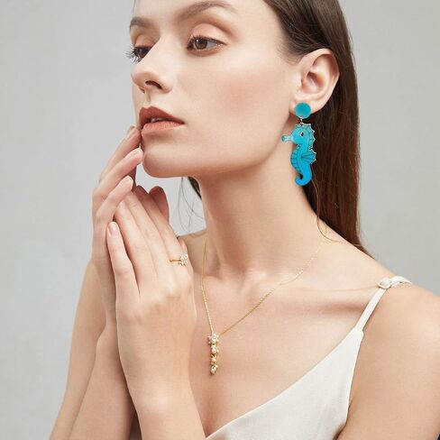 QUSIJIA Dazzle Ocean Animal Acrylic Earrings Statement Fashion Drop Dangle Earrings Jewelry Gifts For Women Girls in Saudi Arabia