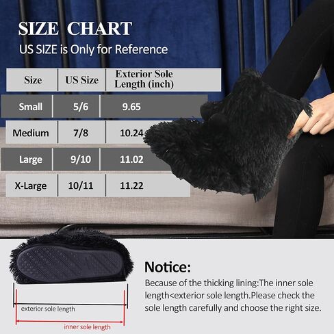 Forfoot Women's Slippers Cozy Fleece House Indoor Slipper Boots Non Slip Indoor Shoes in Kuwait