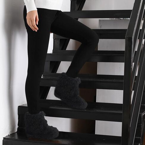 Forfoot Women's Slippers Cozy Fleece House Indoor Slipper Boots Non Slip Indoor Shoes in Kuwait