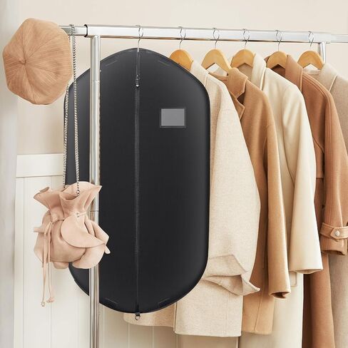 Garment Bags for Hanging Clothes,Black Suit Bags for Storage or Men Travel,Transparent Card Bag.(40"x22") in Saudi Arabia