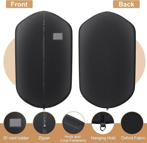 Garment Bags for Hanging Clothes,Black Suit Bags for Storage or Men Travel,Transparent Card Bag.(40"x22") in Saudi Arabia