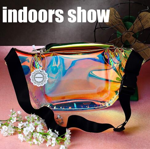 Gold Fanny Pack for Women Party Waist Festival Money Belt Leather Pouch Concert Holographic Wallet Bum Bag Tote in Saudi Arabia