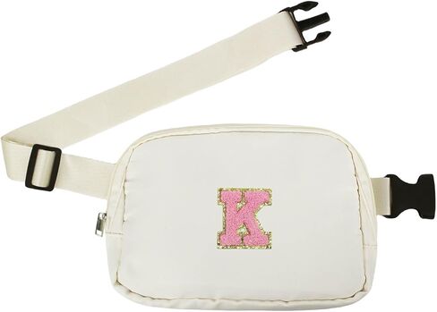 Initial Letter Fanny Pack Crossbody Bags for Women Teen Girl Gifts Trendy Stuff Preppy Belt Bag Travel Cross Body Purse with Inner Pockets and Adjustable Strap Cute Birthday Gift (Pink A) in Kuwait