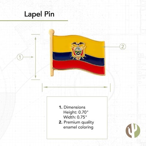 Ecuador Lapel Pin Country Enamel Made of Metal Souvenir Hat Men Women Patriotic Ecuadorian (Waving Flag Lapel Pin) in Saudi Arabia