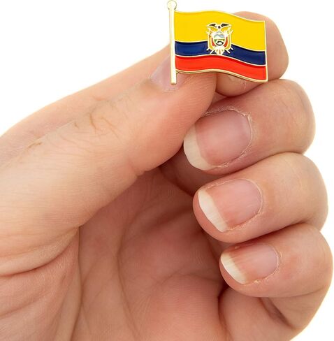 Ecuador Lapel Pin Country Enamel Made of Metal Souvenir Hat Men Women Patriotic Ecuadorian (Waving Flag Lapel Pin) in Saudi Arabia