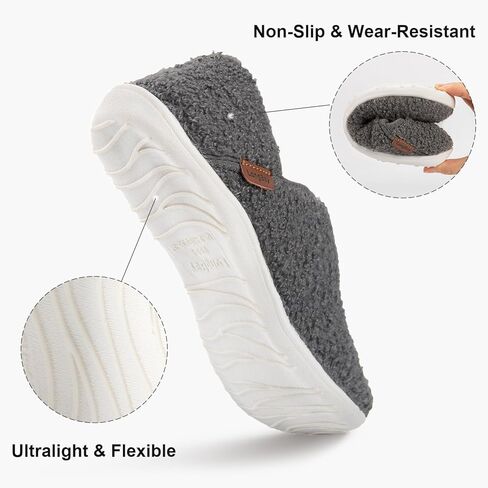 شبشب منزل طويل للنساء من LongBay مريح ودافئ مصنوع من الصوف سهل الارتداء في المنزل للاستخدام الداخلي والخارجي in Kuwait