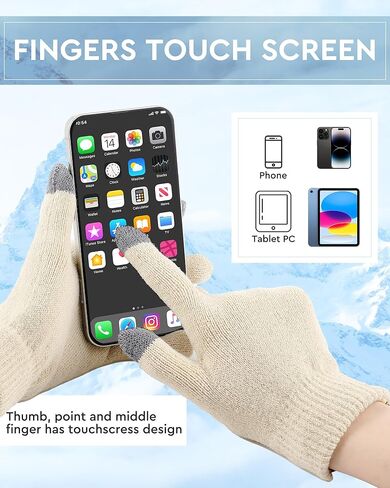 Suhine 36 Pcs Mens Womens Winter Beanie Hat Scarf Gloves Set Fleece Lined Knit Hats Touch Screen Circle Scarves Neck Warm Cap Neck Warmer Touch Screen Gloves Set for Men Women in Kuwait