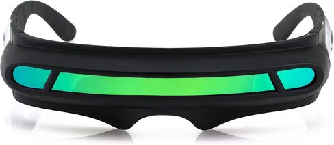 FLAWLESS EYEWEAR Futuristic Space Alien Costume Party Cyclops Shield Colored Mirror Mono Lens Wrap Sunglasses 147mm in Kuwait