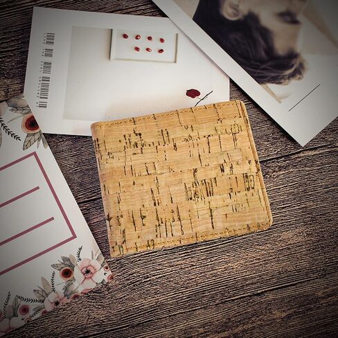 boshiho Slim Bifold Cork Wallet Minimalist Design Credit Card Holder Made in Kuwait
