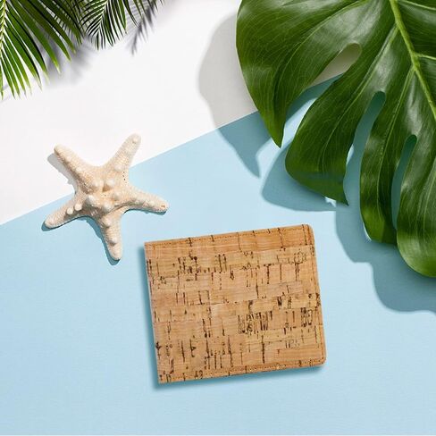 boshiho Slim Bifold Cork Wallet Minimalist Design Credit Card Holder Made in Kuwait