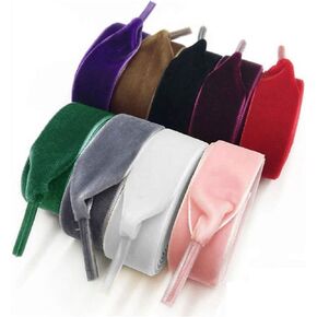 موتزو 10 ازواج من اربطة الاحذية المسطحة المخملية 47 انش للاحذية الرياضية القماشية، اربطة احذية بعرض 0.4 انش لاحذية الاطفال، رباط احذية للفرق والرقص والتشجيع والاحذية الرياضية in Kuwait