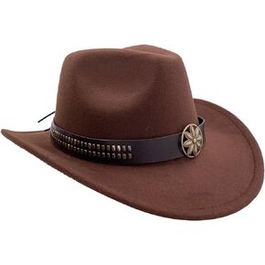 Sandy Ting Men & Women's Felt Hat Wide Brim Western Outback Style Cowboy Hat