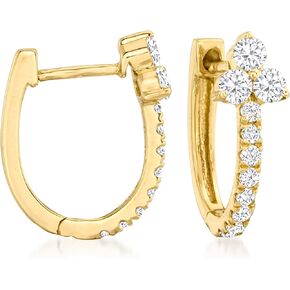 Ross-Simons 0.50 ct. t.w. Diamond Trio Huggie Hoop Earrings in 14kt Yellow Gold in Saudi Arabia