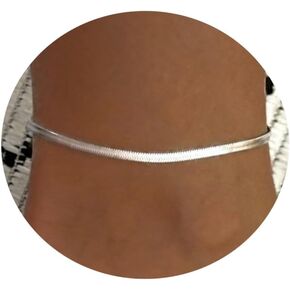 خلخال للنساء من كيازيو مطلي بالذهب عيار 18 قيراط، خلخال على شكل سلسلة ثعبان رفيعة قابلة للتعديل من الفولاذ المقاوم للصدأ، سوار كاحل متعرج، هدايا مجوهرات الشاطئ in Kuwait